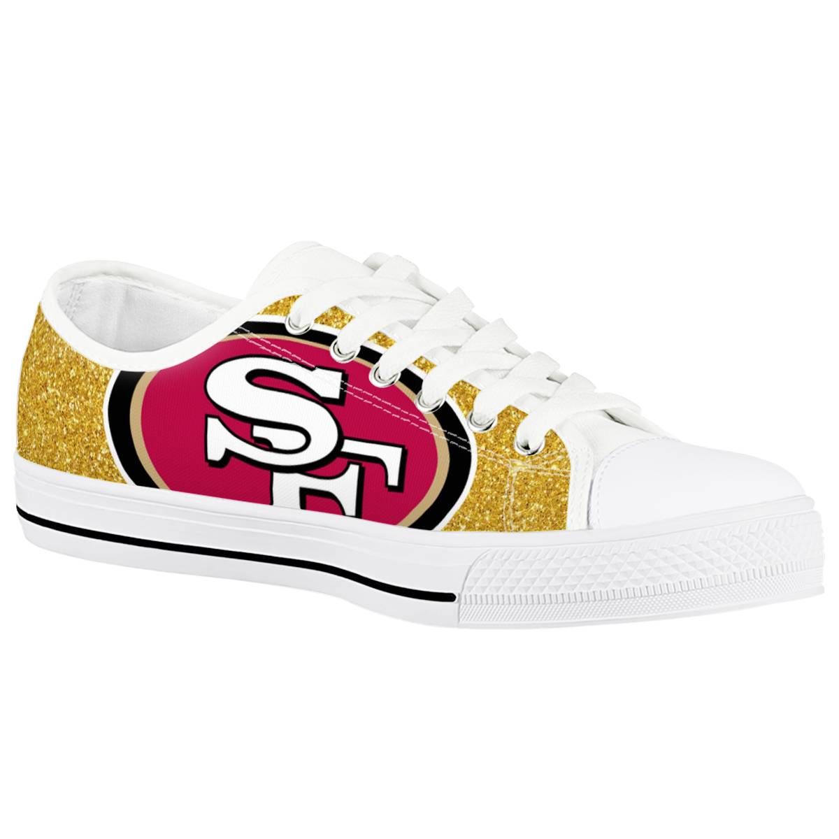 Women's San Francisco 49ers Low Top Canvas Sneakers 006